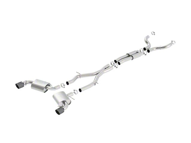 Borla S-Type Cat-Back Exhaust with Black Carbon Fiber Tips (16-24 Camaro SS Coupe w/o NPP Dual Mode Exhaust)