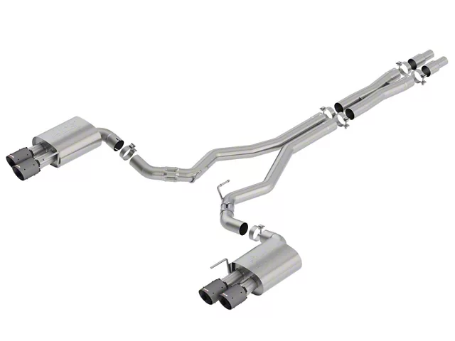 Borla ATAK Cat-Back Exhaust with Black Carbon Fiber Tips (18-23 Mustang GT Fastback w/o Active Exhaust)