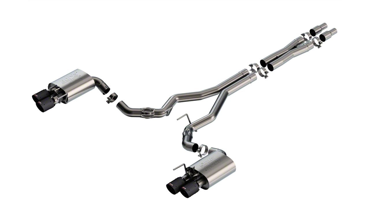 Borla ATAK Cat-Back Exhaust with Carbon Fiber Tips (2024 Mustang GT Fastback w/ Active Exhaust)