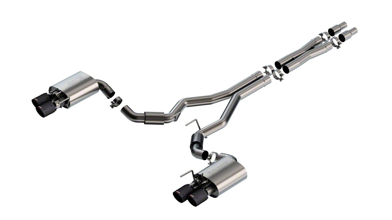 Borla S-Type Cat-Back Exhaust with Black Carbon Fiber Tips (2024 Mustang GT Fastback w/ Active Exhaust)