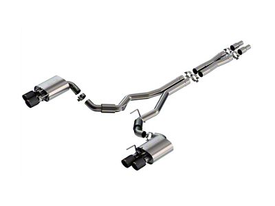 Borla S-Type Cat-Back Exhaust with Black Carbon Fiber Tips (24-25 Mustang GT Fastback w/ Active Exhaust)