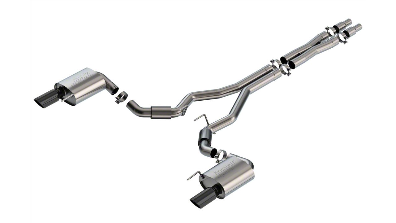 Borla S-Type Cat-Back Exhaust with Black Chrome Tips (2024 Mustang GT Fastback w/o Active Exhaust)