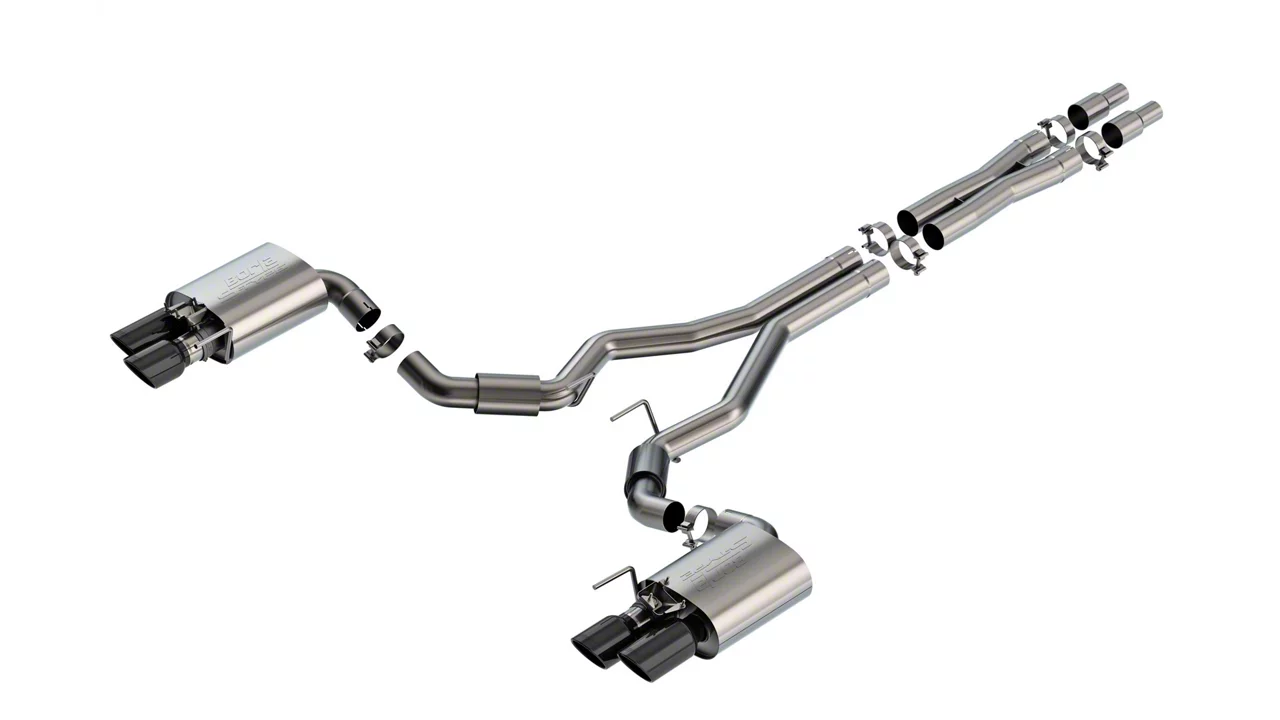 Borla S-Type Cat-Back Exhaust with Black Chrome Tips (2024 Mustang GT Fastback w/ Active Exhaust)