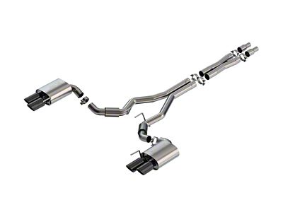 Borla S-Type Cat-Back Exhaust with Quad Black Chrome Tips (24-25 Mustang GT Fastback w/o Active Exhaust)