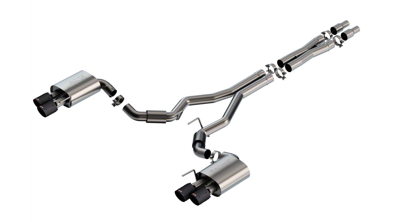 Borla S-Type Cat-Back Exhaust with Quad Carbon Fiber Tips (2024 Mustang GT Fastback w/o Active Exhaust)