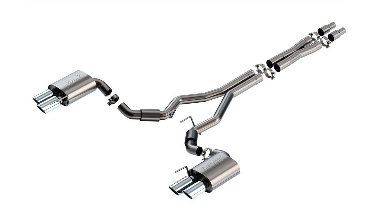 Borla S-Type Cat-Back Exhaust with Quad Polished Tips (2024 Mustang GT Fastback w/o Active Exhaust)