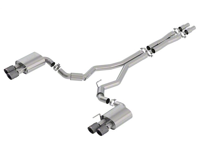Borla S-Type Cat-Back Exhaust with Black Carbon Fiber Tips (18-23 Mustang GT Fastback w/o Active Exhaust)