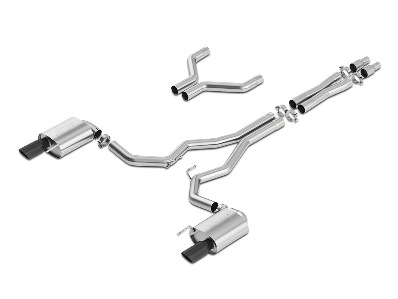 Borla Mustang S-Type 3-Inch Cat-Back Exhaust with Black Chrome