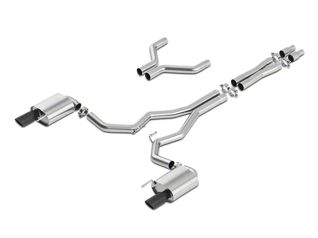 Borla S-Type 3-Inch Cat-Back Exhaust with Black Chrome Tips (15-17 Mustang GT Fastback)