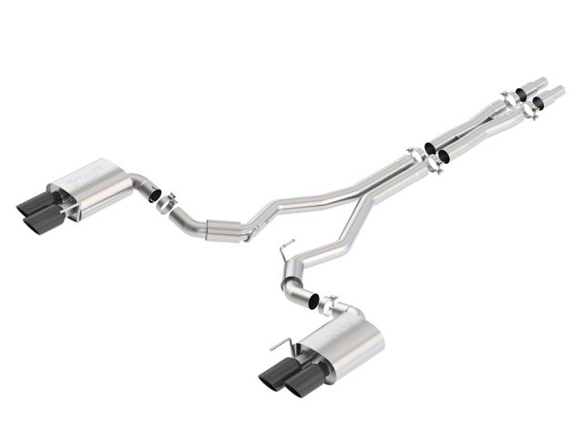 Borla S-Type Cat-Back Exhaust with Black Chrome Tips (18-23 Mustang GT Fastback w/o Active Exhaust)