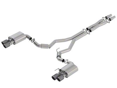 Borla S-Type Cat-Back Exhaust with Black Carbon Fiber Tips (18-23 Mustang GT Fastback w/ Active Exhaust)