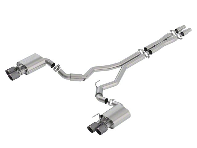 Borla S-Type Cat-Back Exhaust with Black Carbon Fiber Tips (18-23 Mustang GT Fastback w/ Active Exhaust)