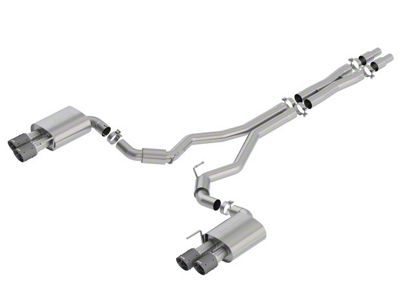 Borla S-Type Cat-Back Exhaust with Bright Carbon Fiber Tips (18-23 Mustang GT Fastback w/o Active Exhaust)