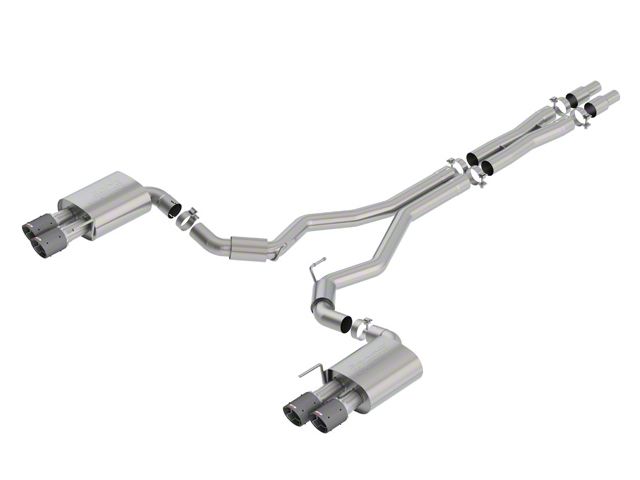 Borla S-Type Cat-Back Exhaust with Bright Carbon Fiber Tips (18-23 Mustang GT Fastback w/o Active Exhaust)