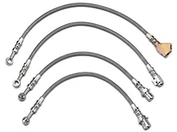 OPR Braided Stainless Complete Brake Hose Kit; Front and Rear (96-98 Mustang GT)