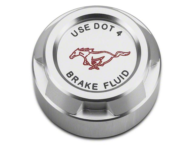 Drake Muscle Cars Brake Fluid Cap Cover with Running Pony Logo (15-23 Mustang GT, EcoBoost, V6)