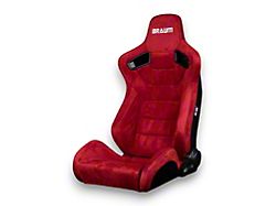 BRAUM Racing ELITE Series Sport Reclinable Seats; Red Suede with White Stitching (Universal; Some Adaptation May Be Required)