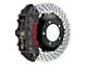 Brembo GT-S Series 6-Piston Front Big Brake Kit with 15-Inch 2-Piece Cross Drilled Rotors; Black Hard Anodized Calipers (10-15 V6 Camaro)