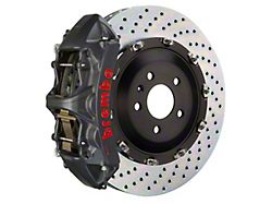 Brembo GT-S Series 6-Piston Front Big Brake Kit with 15-Inch 2-Piece Cross Drilled Rotors; Black Hard Anodized Calipers (10-15 Camaro SS)