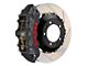 Brembo GT-S Series 6-Piston Front Big Brake Kit with 15-Inch 2-Piece Type 1 Slotted Rotors; Black Hard Anodized Calipers (10-15 V6 Camaro)