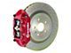 Brembo GT Series 4-Piston Rear Big Brake Kit with 14.40-Inch 1-Piece Cross Drilled Rotors; Red Calipers (16-24 Camaro SS)