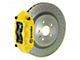 Brembo GT Series 4-Piston Rear Big Brake Kit with 14.40-Inch 1-Piece Cross Drilled Rotors; Yellow Calipers (16-24 Camaro SS)