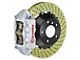 Brembo GT Series 4-Piston Rear Big Brake Kit with 15-Inch 2-Piece Cross Drilled Rotors; Silver Calipers (10-15 Camaro, Excluding Z/28)