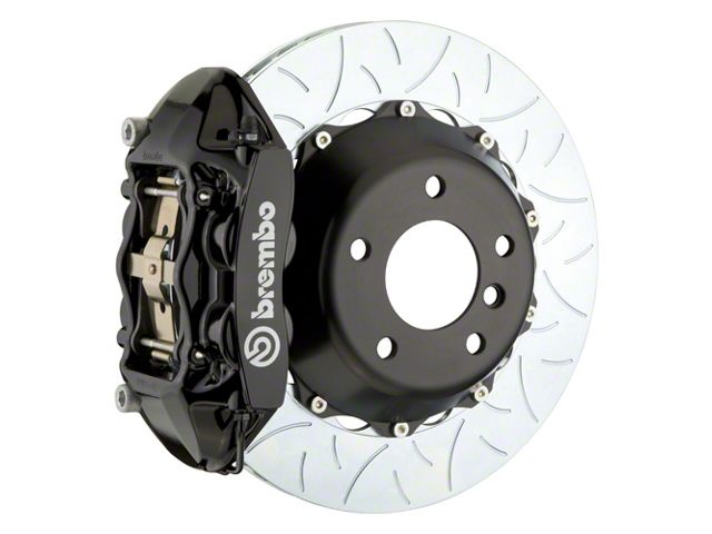 Brembo GT Series 4-Piston Rear Big Brake Kit with 15-Inch 2-Piece Type 3 Slotted Rotors; Black Calipers (10-15 Camaro, Excluding Z/28)