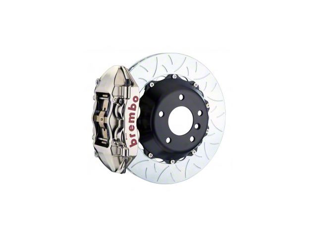 Brembo GT Series 4-Piston Rear Big Brake Kit with 15-Inch 2-Piece Type 3 Slotted Rotors; Nickel Plated Calipers (16-24 Camaro SS)