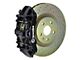 Brembo GT Series 6-Piston Front Big Brake Kit with 14-Inch 1-Piece Cross Drilled Rotors; Black Calipers (10-15 V6 Camaro)