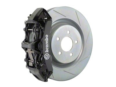 Brembo GT Series 6-Piston Front Big Brake Kit with 14-Inch 1-Piece Type 1 Slotted Rotors; Black Calipers (16-24 Camaro LS, LT, SS)