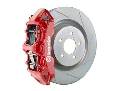 Brembo GT Series 6-Piston Front Big Brake Kit with 14-Inch 1-Piece Type 1 Slotted Rotors; Red Calipers (16-24 Camaro LS, LT, SS)