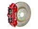 Brembo GT Series 6-Piston Front Big Brake Kit with 14-Inch 1-Piece Type 1 Slotted Rotors; Red Calipers (10-15 V6 Camaro)