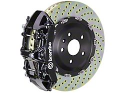 Brembo GT Series 6-Piston Front Big Brake Kit with 15.90-Inch 2-Piece Cross Drilled Rotors; Black Calipers (16-23 Camaro SS)