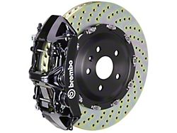 Brembo GT Series 6-Piston Front Big Brake Kit with 15.90-Inch 2-Piece Cross Drilled Rotors; Black Calipers (16-24 Camaro SS)