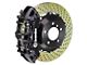 Brembo GT Series 6-Piston Front Big Brake Kit with 15-Inch 2-Piece Cross Drilled Rotors; Black Calipers (10-15 V6 Camaro)