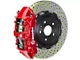 Brembo GT Series 6-Piston Front Big Brake Kit with 15-Inch 2-Piece Cross Drilled Rotors; Red Calipers (16-24 Camaro LS, LT, SS)
