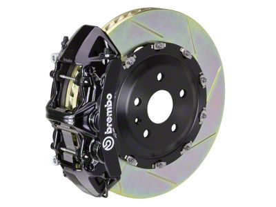 Brembo GT Series 6-Piston Front Big Brake Kit with 15-Inch 2-Piece Type 1 Slotted Rotors; Black Calipers (16-24 Camaro LS, LT, SS)