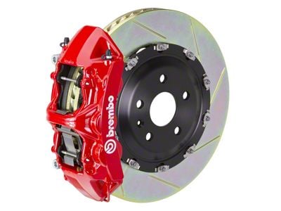 Brembo GT Series 6-Piston Front Big Brake Kit with 15-Inch 2-Piece Type 1 Slotted Rotors; Red Calipers (16-24 Camaro LS, LT, SS)