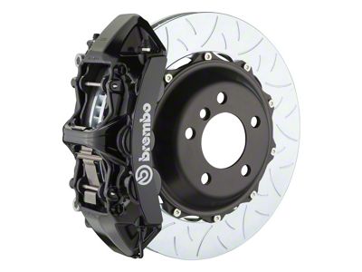 Brembo GT Series 6-Piston Front Big Brake Kit with 15-Inch 2-Piece Type 3 Slotted Rotors; Black Calipers (10-15 V6 Camaro)