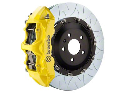 Brembo GT Series 6-Piston Front Big Brake Kit with 15-Inch 2-Piece Type 3 Slotted Rotors; Yellow Calipers (10-15 Camaro SS)