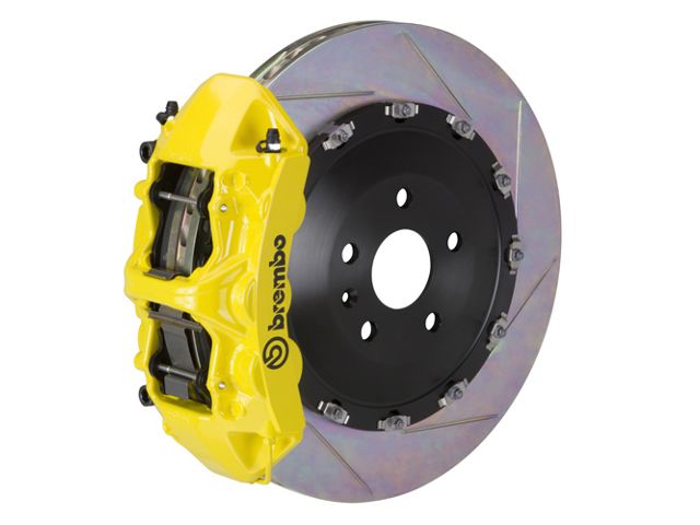 Brembo GT Series 6-Piston Front Big Brake Kit with 15.90-Inch 2-Piece Type 1 Slotted Rotors; Yellow Calipers (10-15 Camaro SS, ZL1)