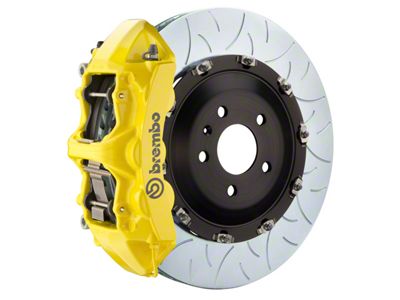 Brembo GT Series 6-Piston Front Big Brake Kit with 15.90-Inch 2-Piece Type 3 Slotted Rotors; Yellow Calipers (10-15 Camaro SS, ZL1)