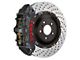 Brembo GT-S Series 6-Piston Front Big Brake Kit with 15-Inch 2-Piece Cross Drilled Rotors; Black Hard Anodized Calipers (09-10 Challenger R/T)
