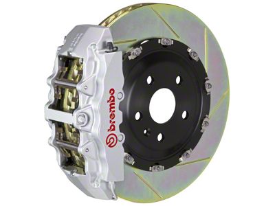 Brembo GT Series 8-Piston Front Big Brake Kit with 15-Inch 2-Piece Type 1 Slotted Rotors; Silver Calipers (08-14 Challenger SRT8)