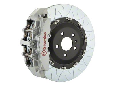 Brembo GT Series 8-Piston Front Big Brake Kit with 15-Inch 2-Piece Type 3 Slotted Rotors; Silver Calipers (08-14 Challenger SRT8)