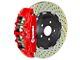 Brembo GT Series 8-Piston Front Big Brake Kit with 15-Inch 2-Piece Cross Drilled Rotors; Red Calipers (08-14 Challenger SRT8)