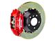 Brembo GT Series 4-Piston Rear Big Brake Kit with 13.60-Inch 2-Piece Type 1 Slotted Rotors; Red Calipers (06-23 5.7L HEMI, V6 RWD Charger)