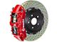 Brembo GT Series 6-Piston Front Big Brake Kit with 15-Inch 2-Piece Cross Drilled Rotors; Red Calipers (11-23 5.7L HEMI Charger)