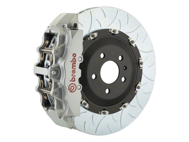 Brembo GT Series 8-Piston Front Big Brake Kit with 15-Inch 2-Piece Type 3 Slotted Rotors; Silver Calipers (06-14 Charger SRT8)